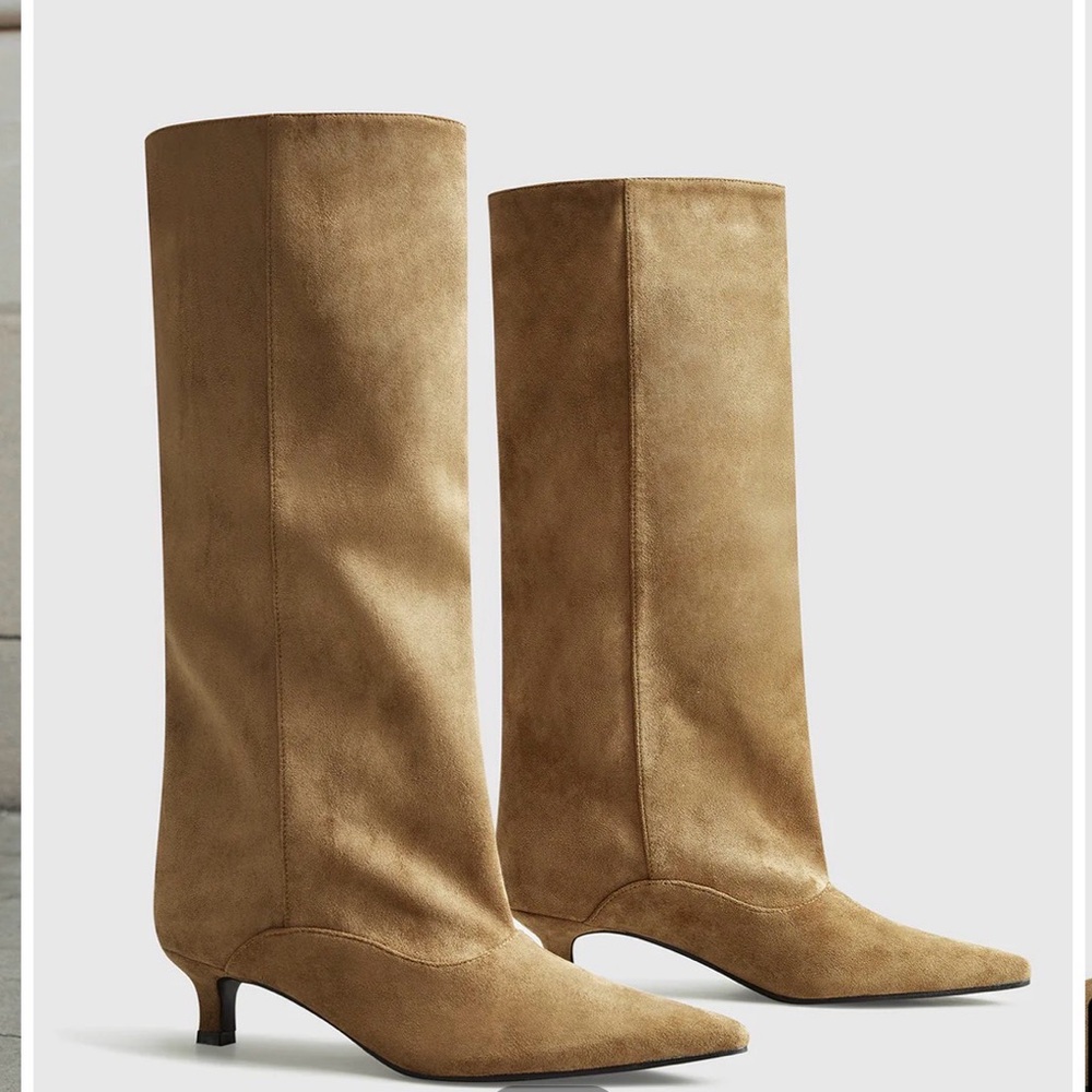 Kitten Suede Knee-High Boots
